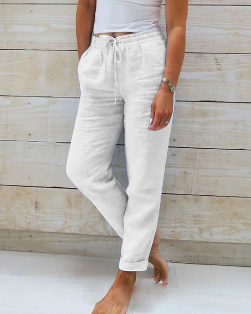 Harper - Luxe Cotton-Linen Tailored Trousers