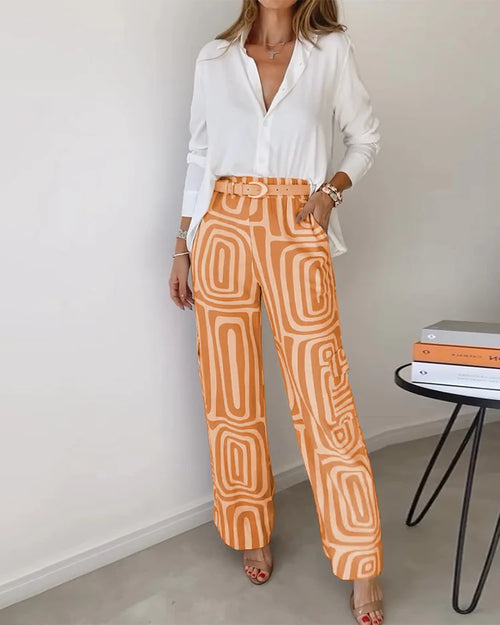 Kendra™ Elegant Two-Piece Set | Stylish Blouse and Chic Trousers