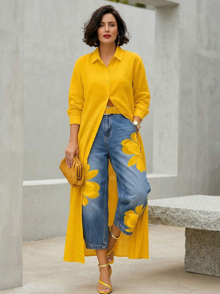 Sophia™ | Elegant Floral Wide-Leg Trousers