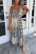 Moonlight | Boho Tile Print Maxi Dress