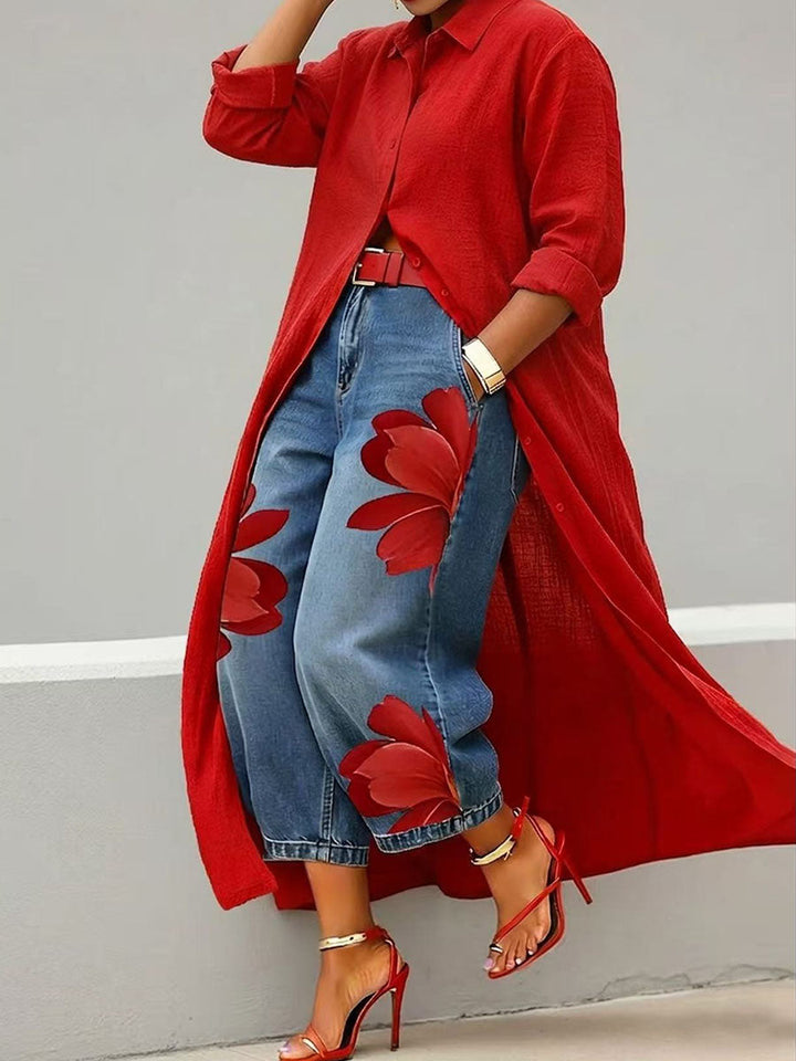 Sophia™ | Elegant Floral Wide-Leg Trousers