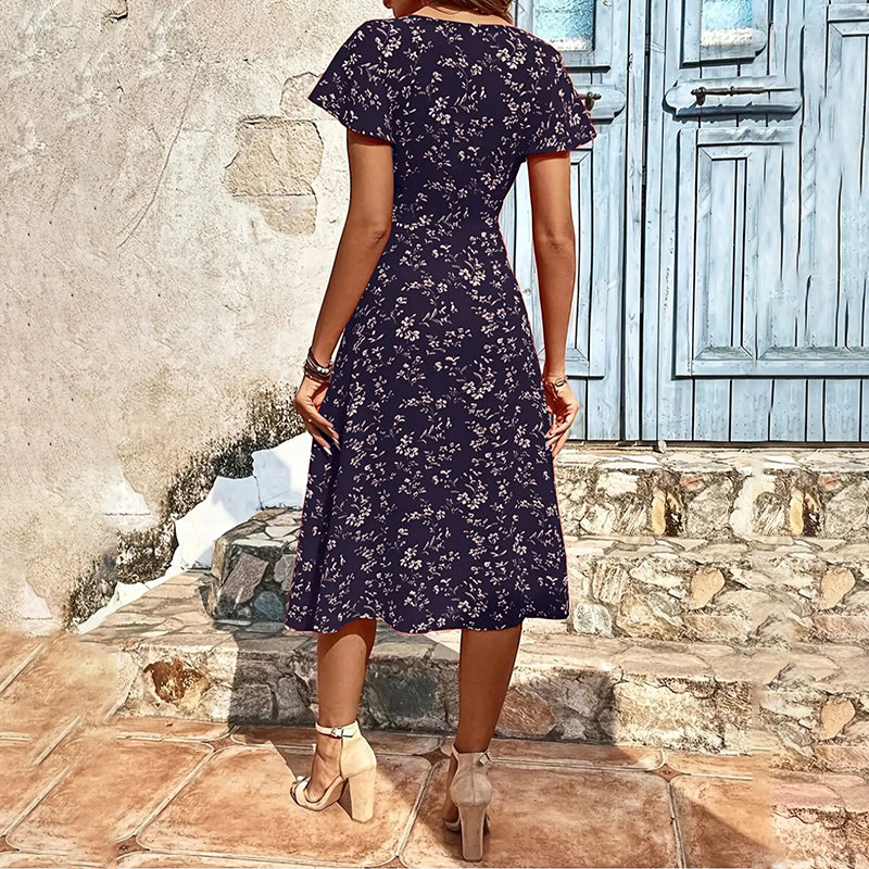 Soleil Women's Maxi Dress | Floral Print, Button-Up, Bohemian Style - 6