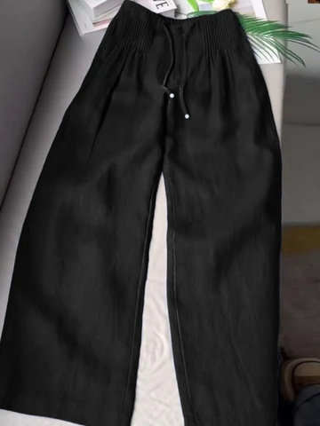 Camille | Wide-leg Pants in Cotton and Linen Blend
