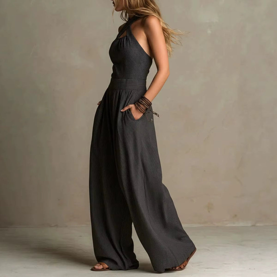 Ariana Women's Jumpsuit | Elegant Cross Neck, Wide Leg Design 4
