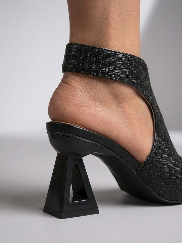 Ava Women's Platform Sandals | Soft Braided Material, Geometric Heel 5