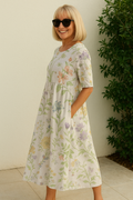 Eliza | Relaxed Midi Dress - Effortless Elegance, Everyday Comfort White