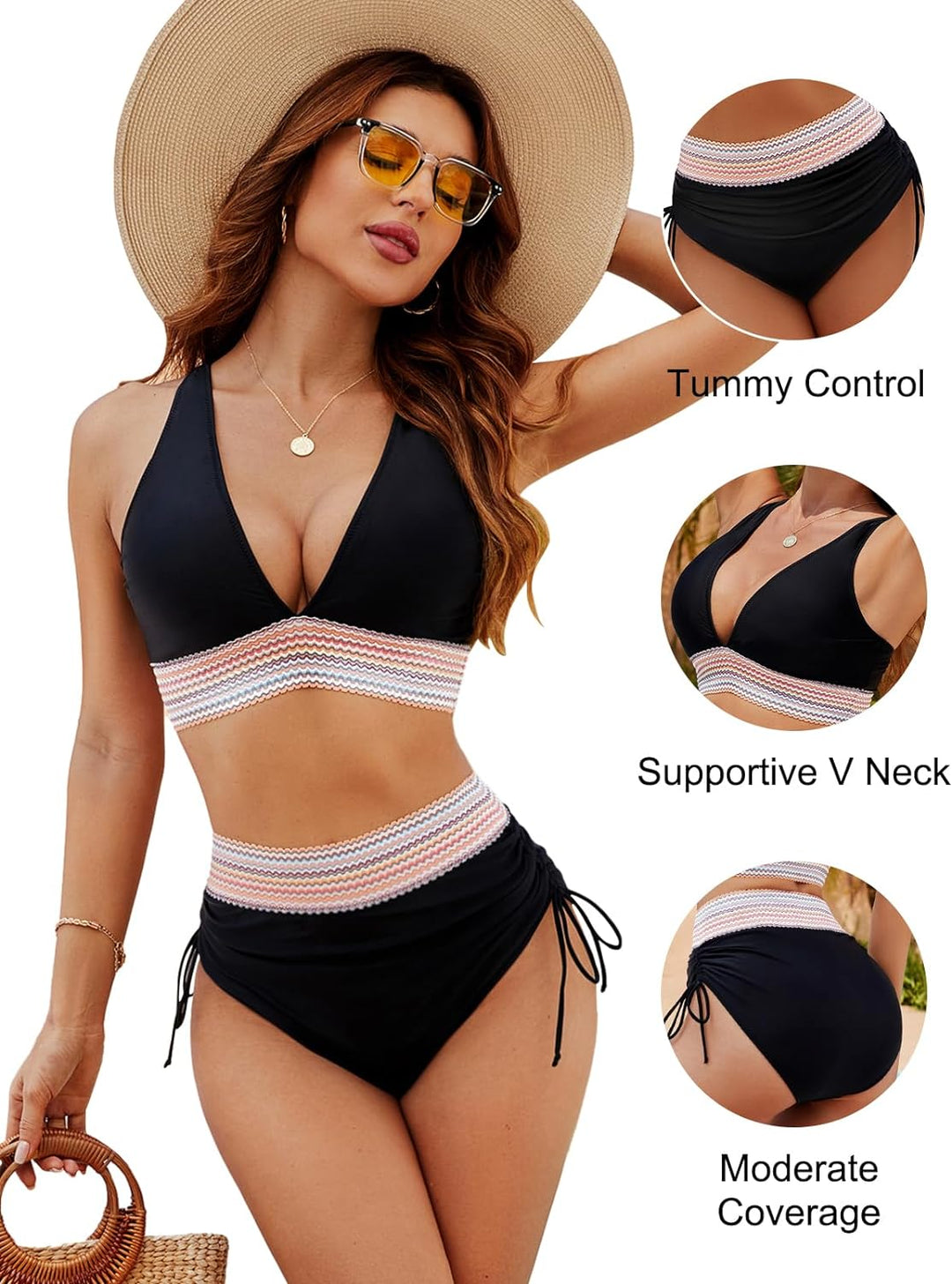 Elara Women's Tummy Control Bikini | Adjustable Straps, Breathable Fabric 4