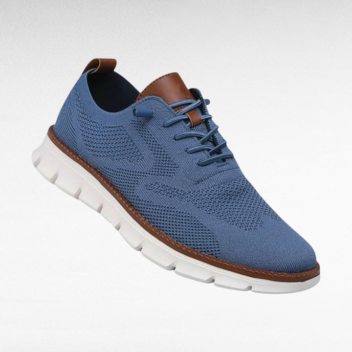 Fabrico Men's Shoes | Breathable Mesh Knit with Cognac Leather Trim 0