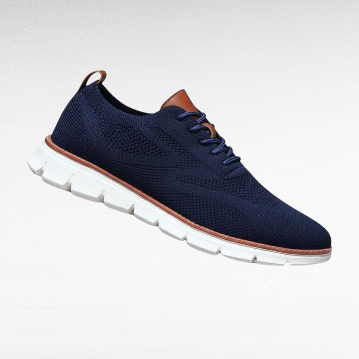 Fabrico Men's Shoes | Breathable Mesh Knit with Cognac Leather Trim 1