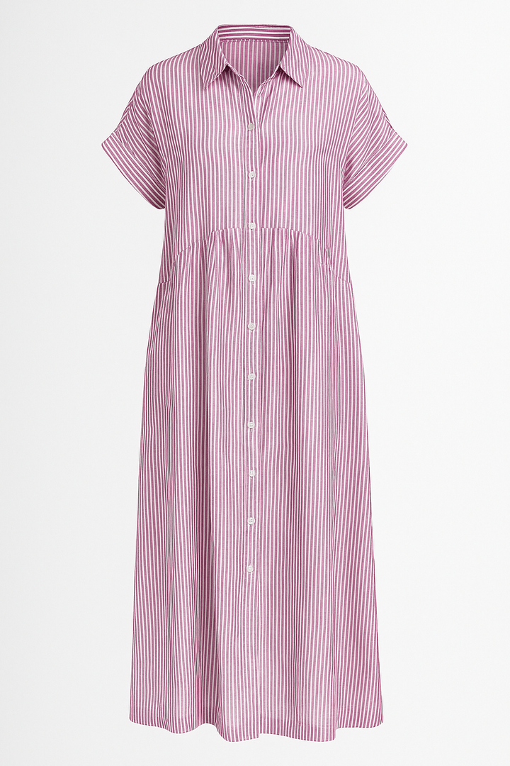 Women's Elegant Midi Dress with Pockets