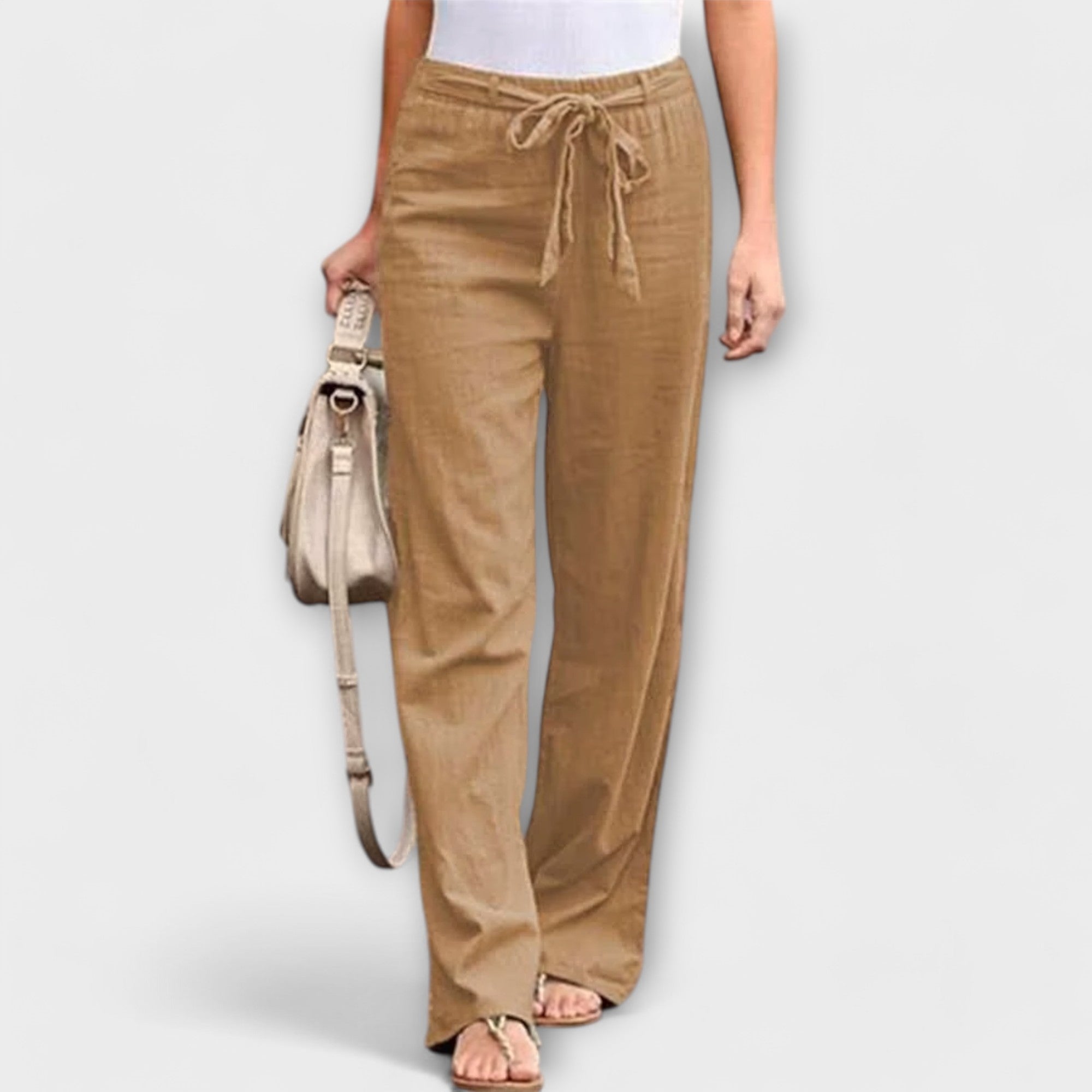 Pauline – Tie Waist Wide Leg Trousers