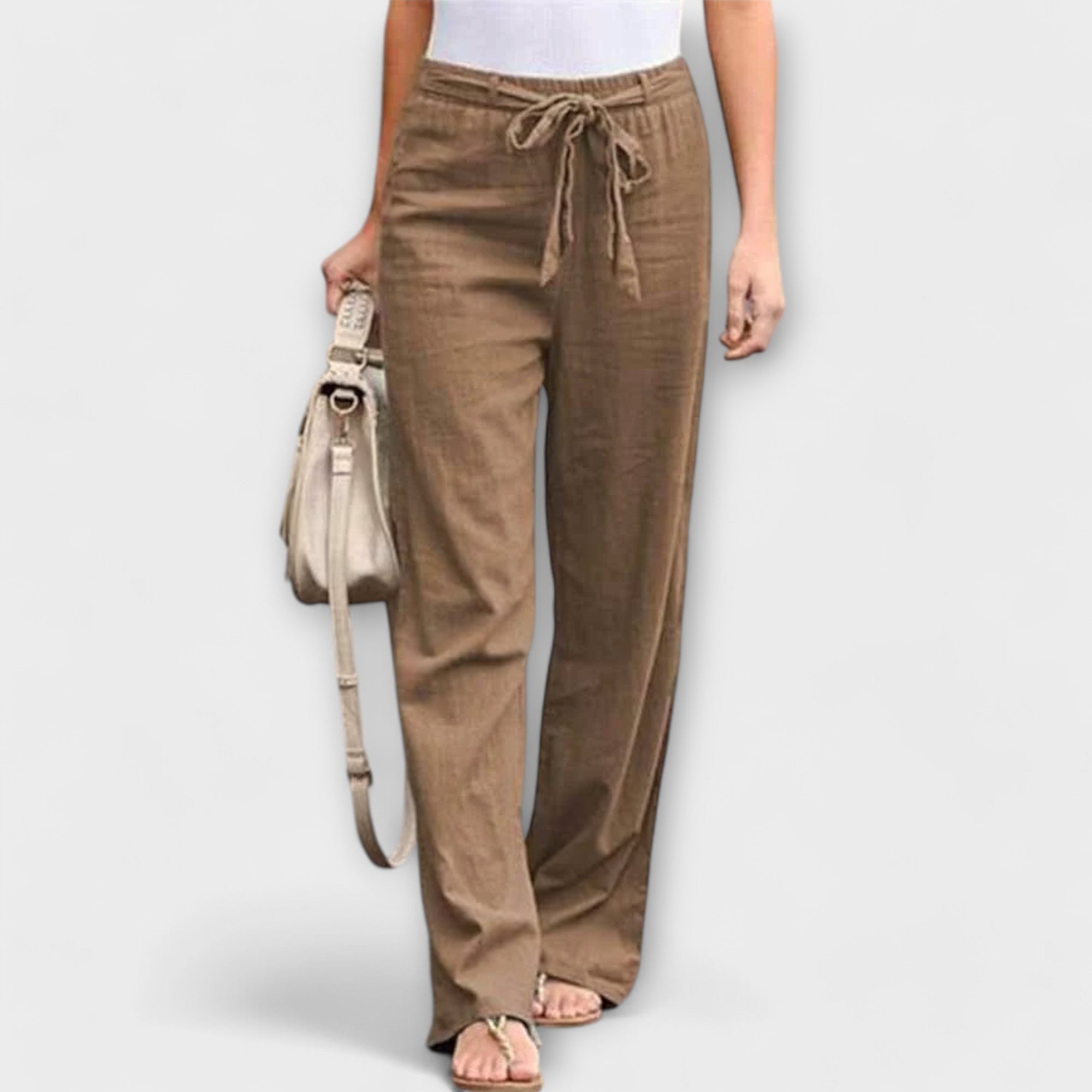 Pauline – Tie Waist Wide Leg Trousers