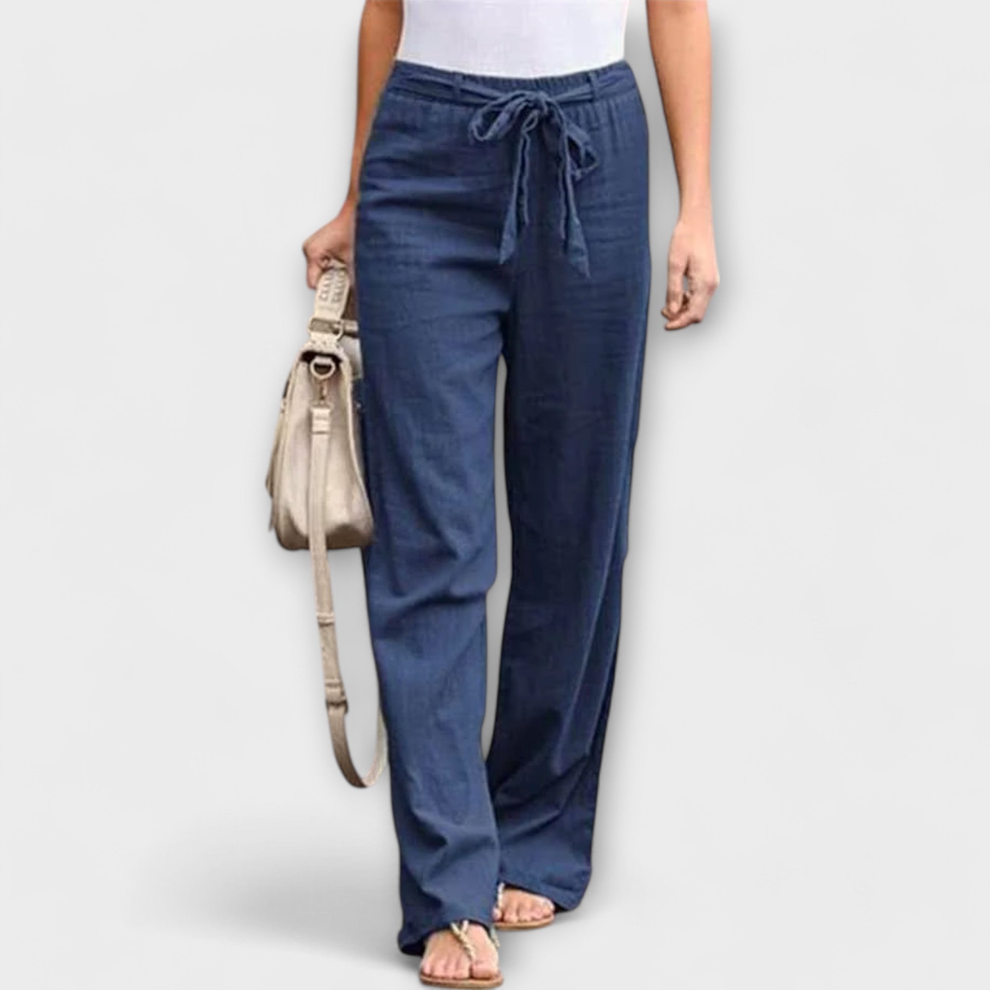 Pauline – Tie Waist Wide Leg Trousers