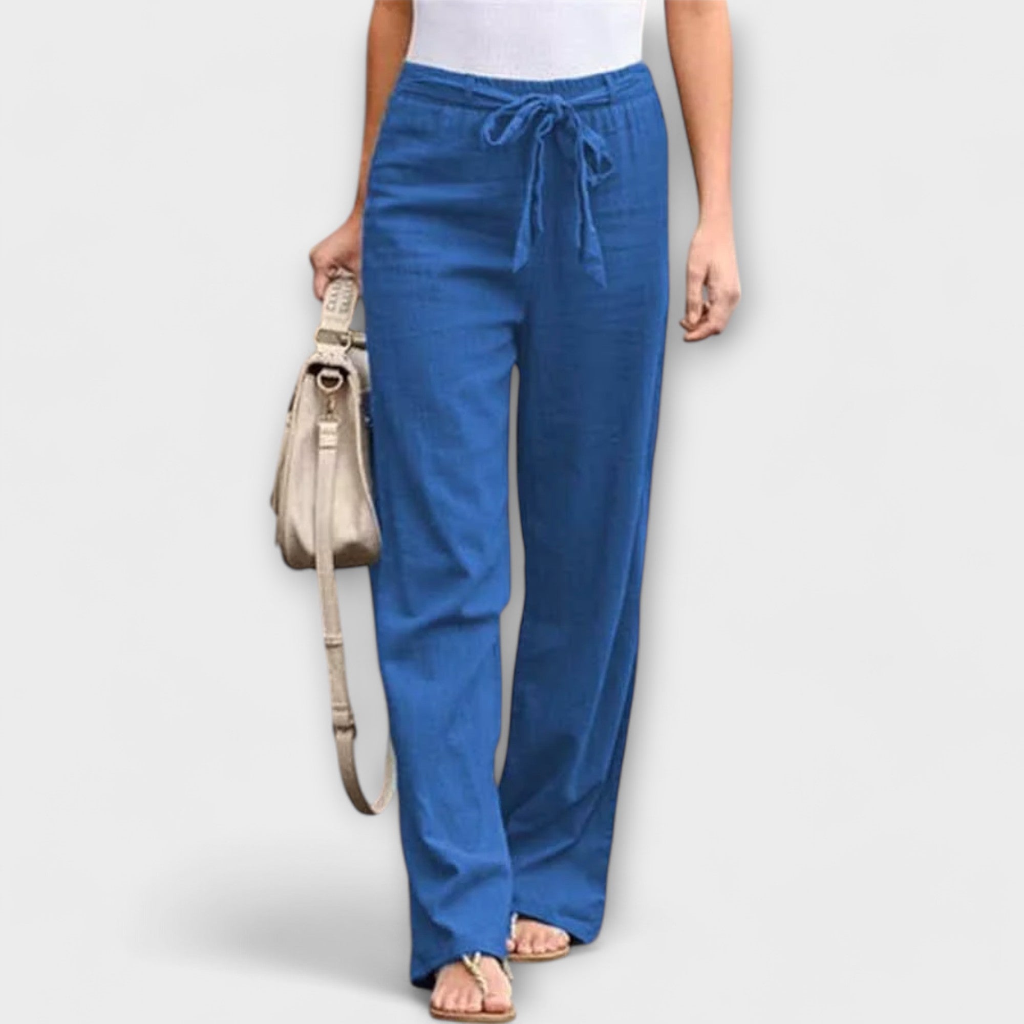 Pauline – Tie Waist Wide Leg Trousers