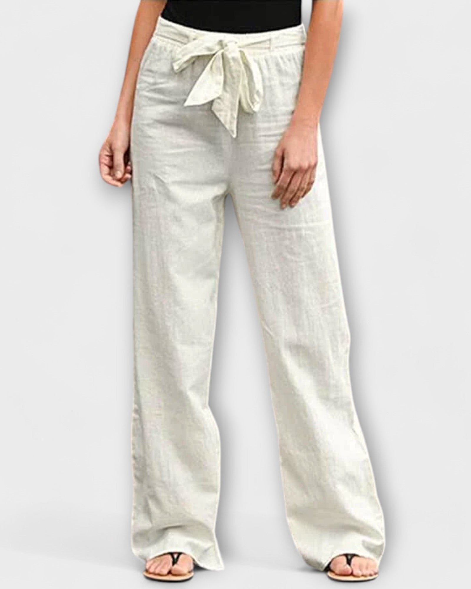 Pauline – Tie Waist Wide Leg Trousers