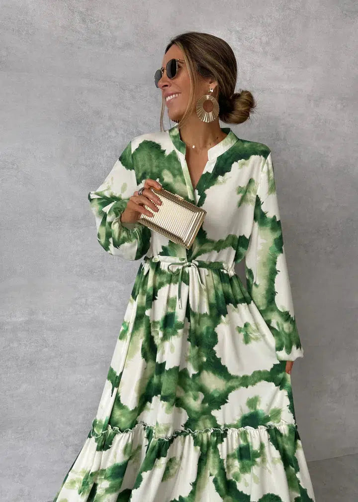 Luna’s Enchanted Flow Tie-Waist Maxi Dress