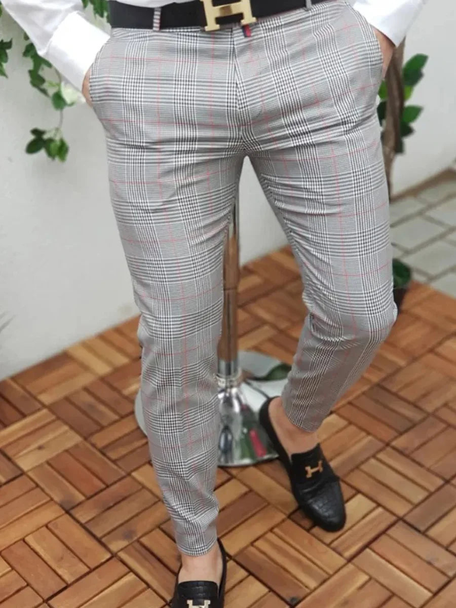 Retro Plaid Casual Pants 0