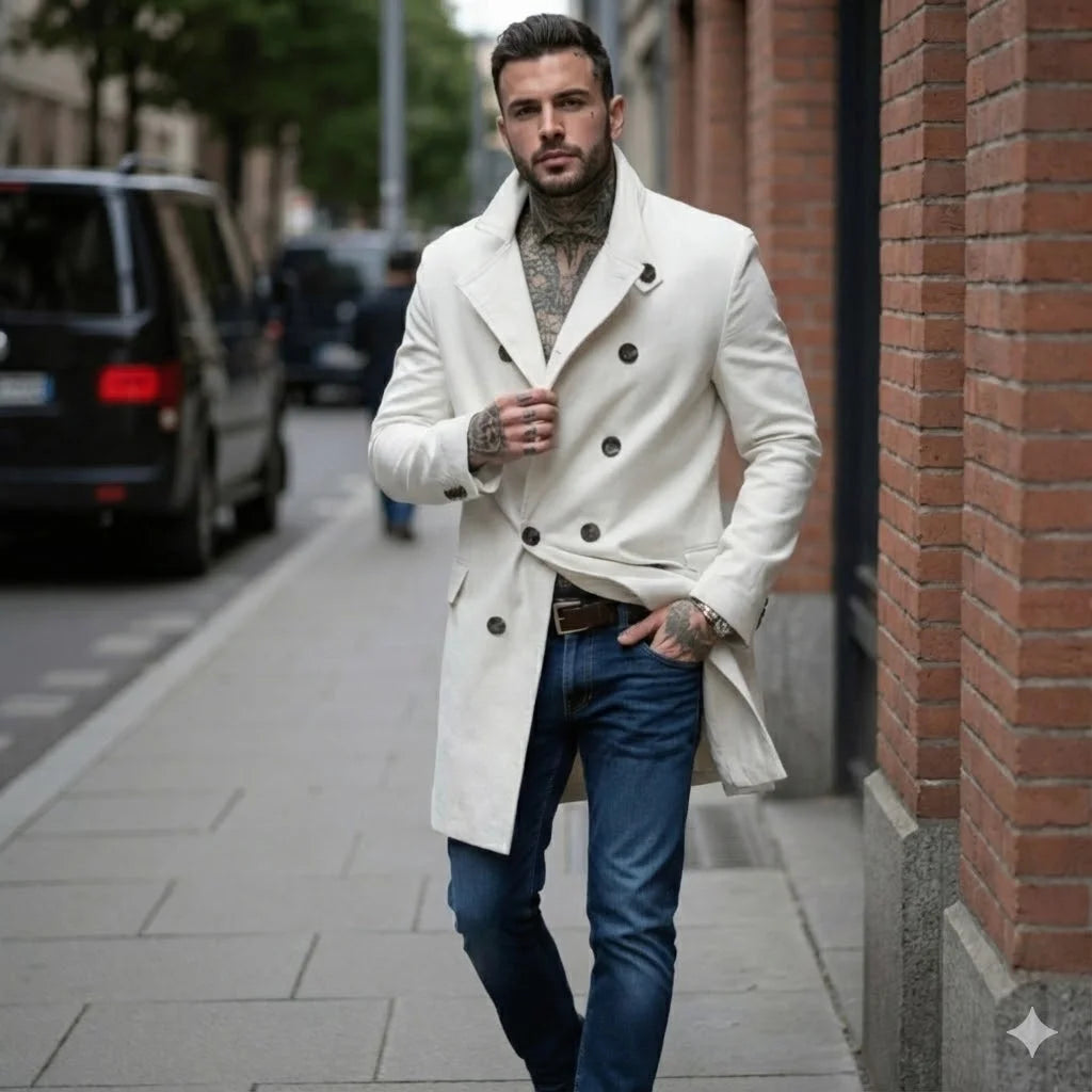 Double Breasted Woolen Trenchcoat