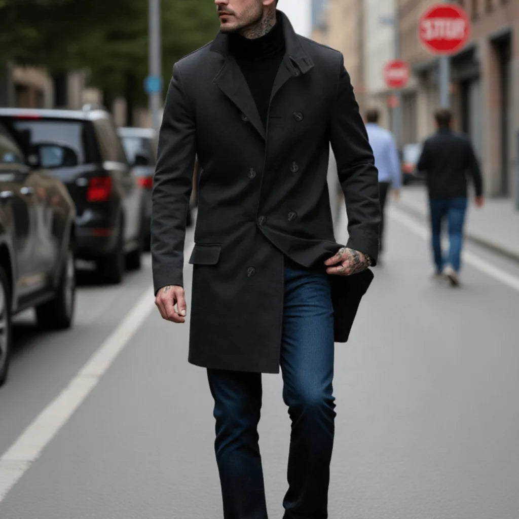 Double Breasted Woolen Trenchcoat