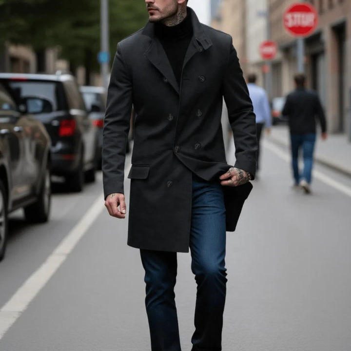Double Breasted Woolen Trenchcoat