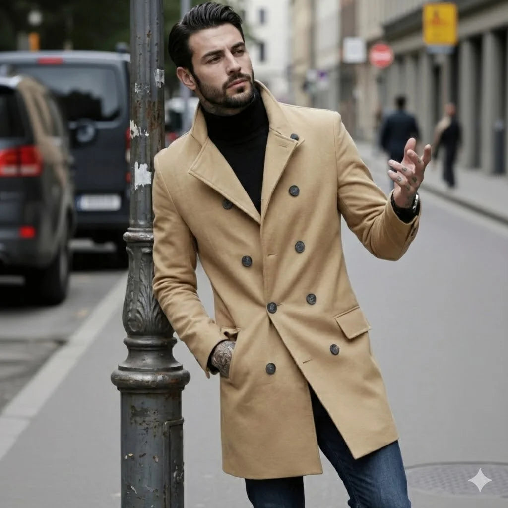 Double Breasted Woolen Trenchcoat