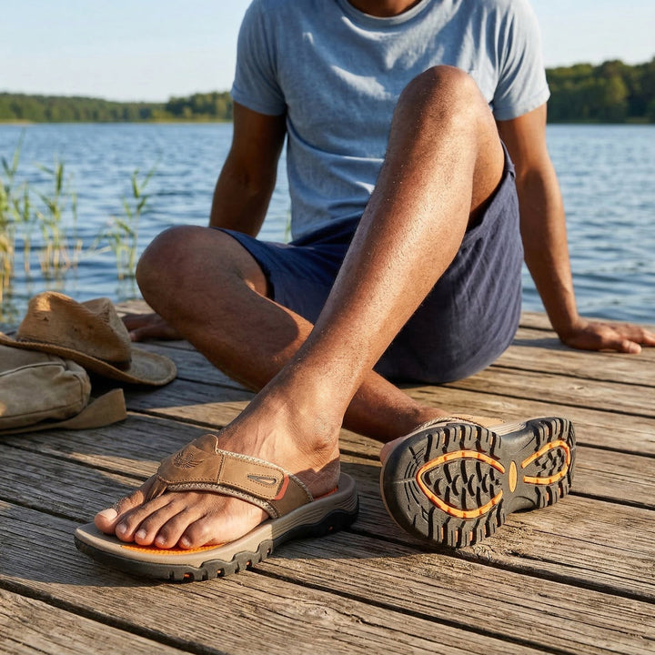 Sable Leather Sandals | Adjustable Strap, Cushioned Footbed 7