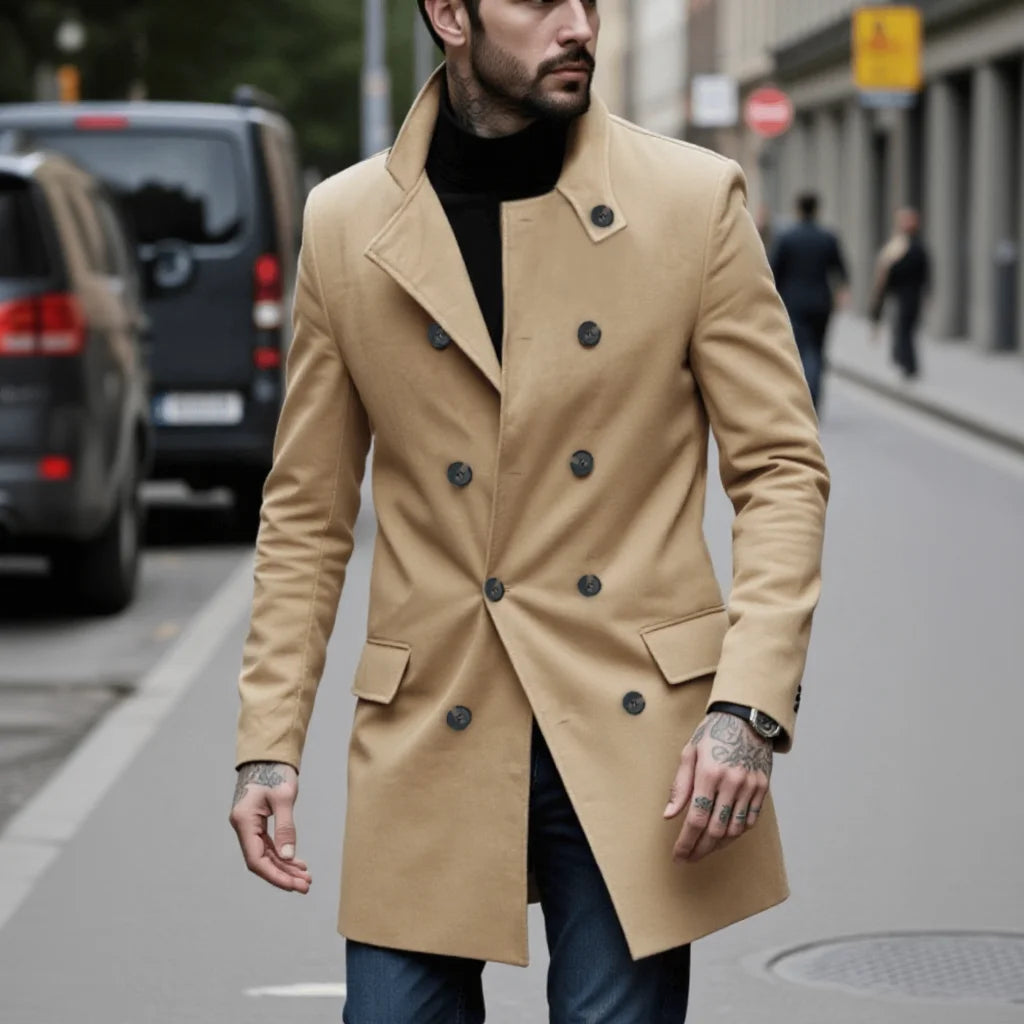 Double Breasted Woolen Trenchcoat