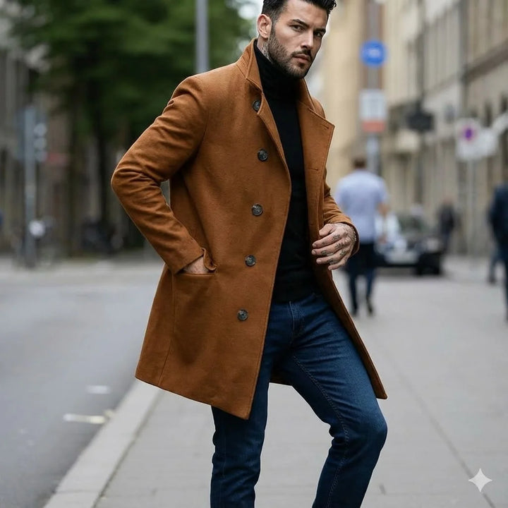 Double Breasted Woolen Trenchcoat