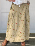Shane™ | Retro Floral Art Elastic waistband Pocket Skirt