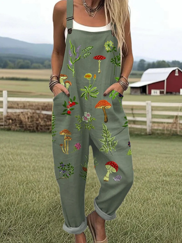 Nature-Inspired Embroidery Dungaree