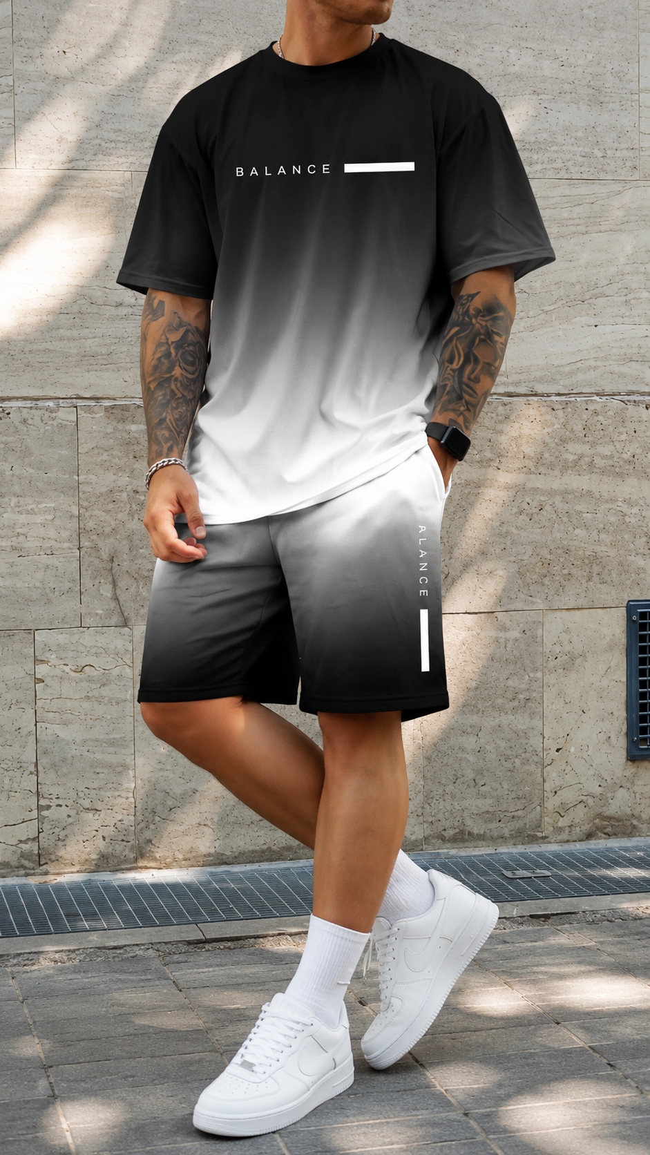 Varel Men's Outfit | Breathable Cotton and Technical Polyester, Sporty Design 0