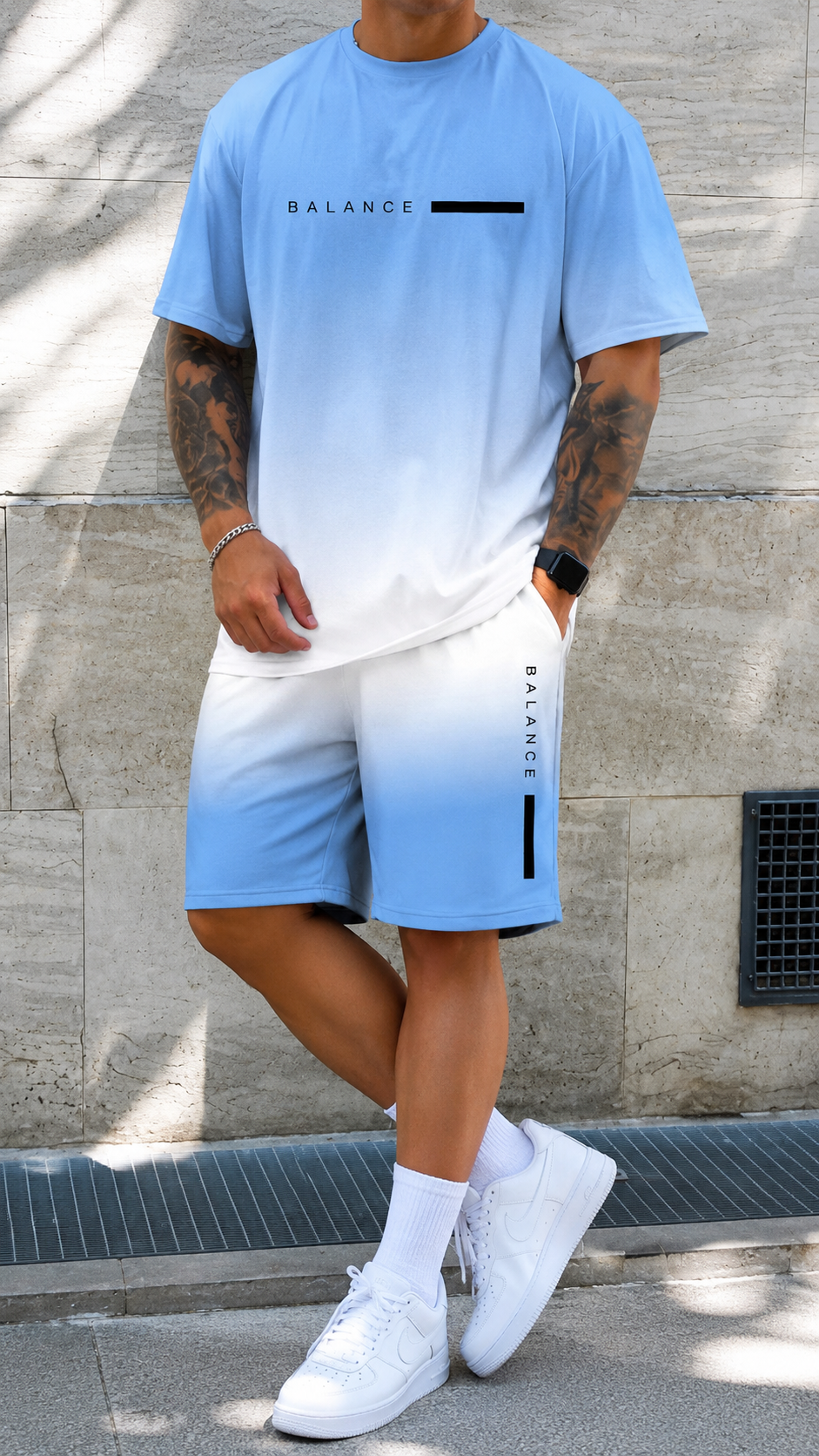 Varel Men's Outfit | Breathable Cotton and Technical Polyester, Sporty Design 1