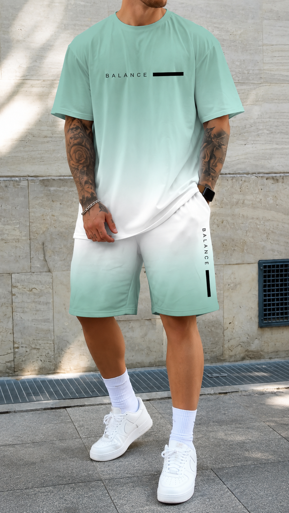 Varel Men's Outfit | Breathable Cotton and Technical Polyester, Sporty Design 8
