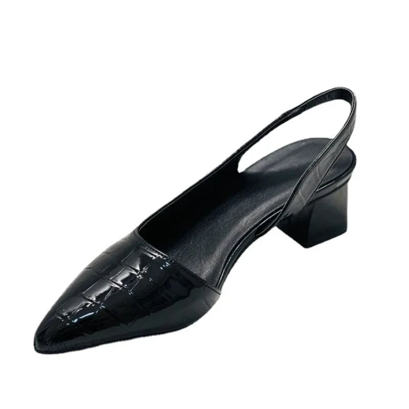Magda® | Orthopedic Women'S Pumps With Block Heel And Crocodile Pattern