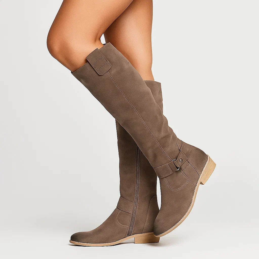 Winter Boots Women Black Leather Comfortable Design 4-Season With Non-Slip Sole