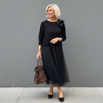 Emmie™ Elegant Two-Piece Set | Effortless Knit Layered Dress Set