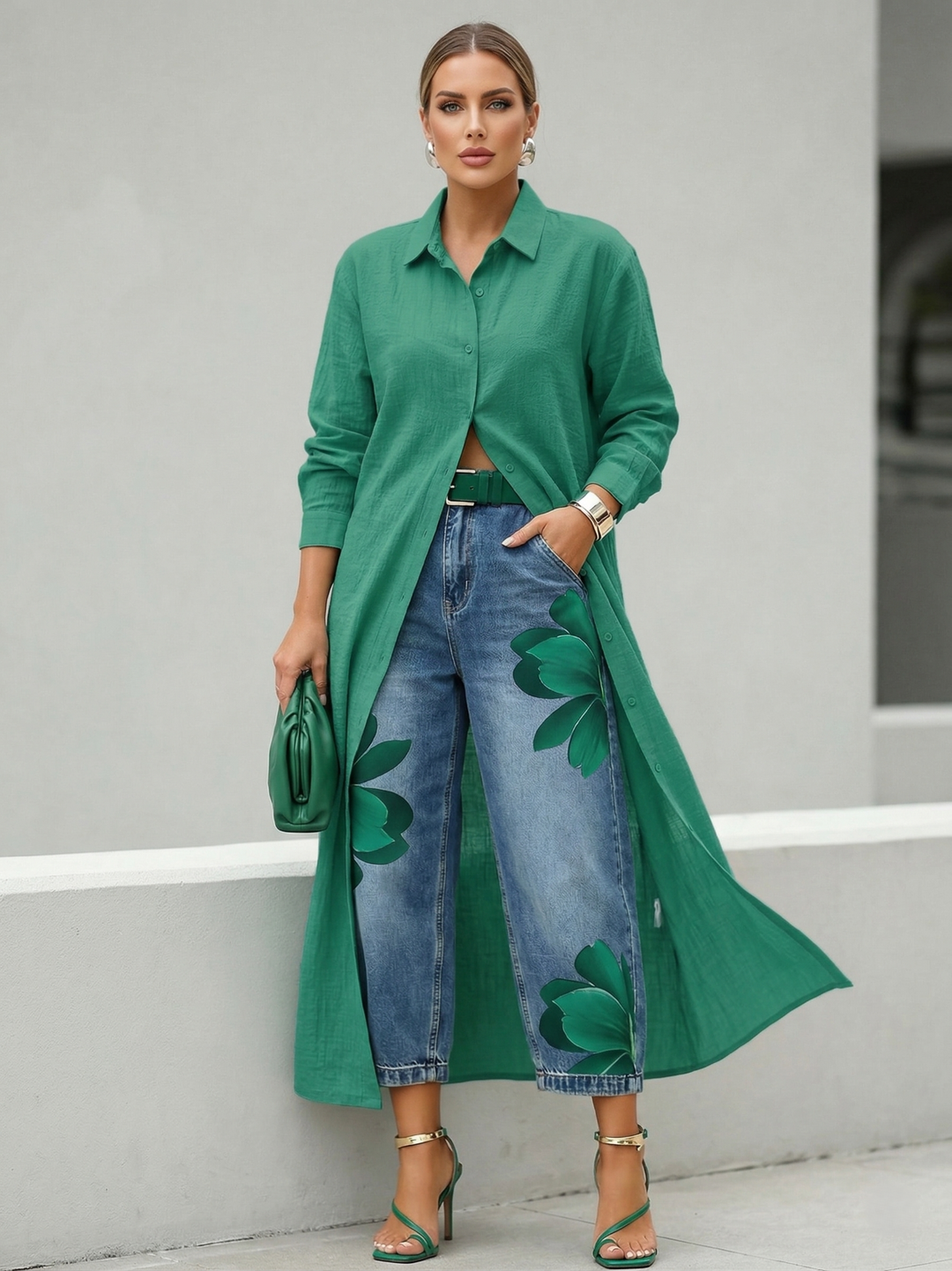 Sophia™ | Elegant Floral Wide-Leg Trousers