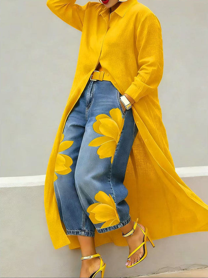 Sophia™ | Elegant Floral Wide-Leg Trousers