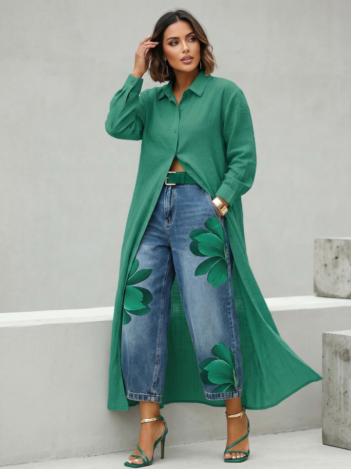 Sophia™ | Elegant Floral Wide-Leg Trousers