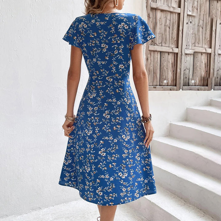 Soleil Women's Maxi Dress | Floral Print, Button-Up, Bohemian Style - 8